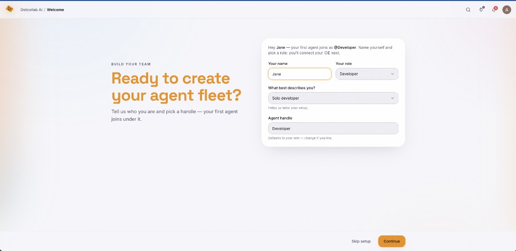 Onboarding flow